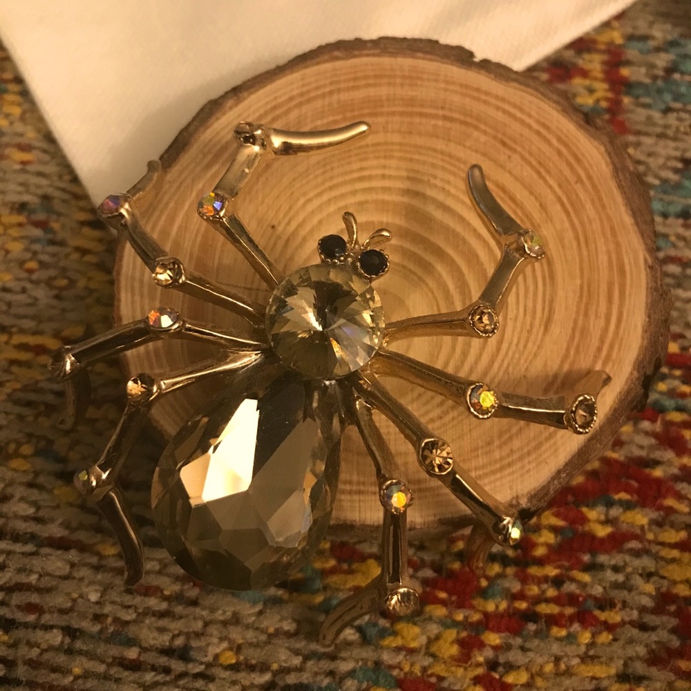 Spider Crystal brooch